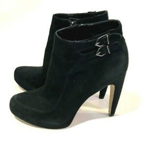 Sam Edelman Kit Suede Ankle Bootie - Black, Size 5